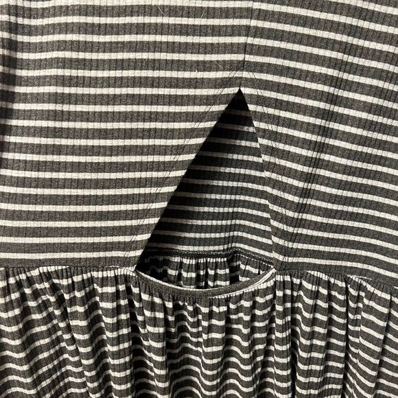 ASOS Striped Skater Dress Gray Cutout Detail large - Picture 6 of 6
